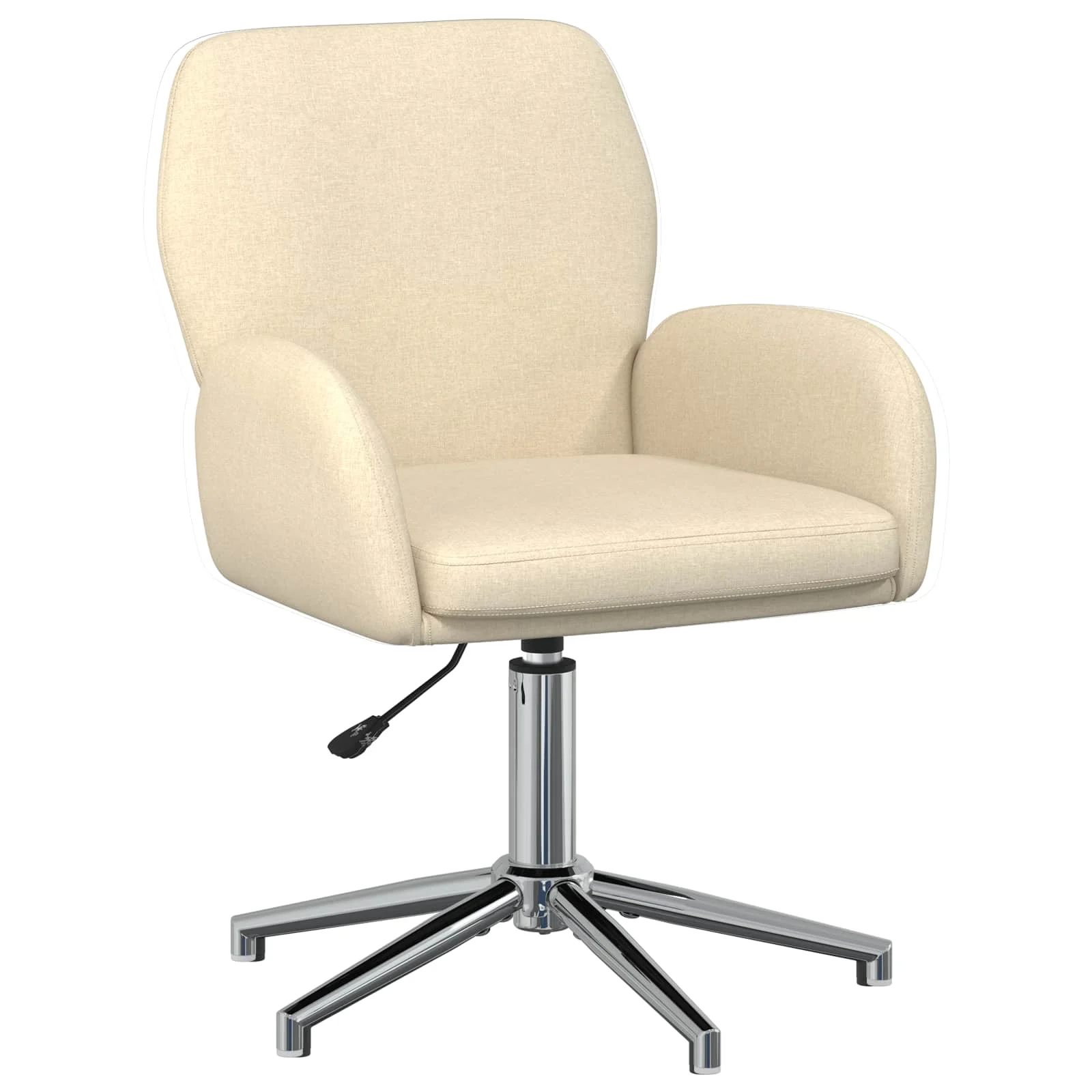 Chaise de bureau pivotante 54 x 58 x 90 cm crème tissu – vue de face