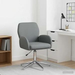 Chaise de bureau pivotante 54 x 58 x 90 cm gris foncé tissu – vue d’ensemble