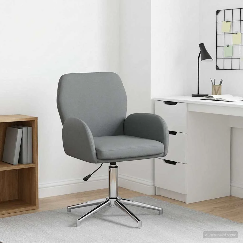 Chaise de bureau pivotante 54 x 58 x 90 cm gris foncé tissu – vue d’ensemble