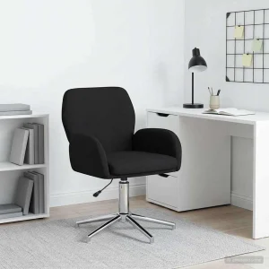 Chaise de bureau pivotante 54 x 58 x 90 cm noir tissu – vue d’ensemble