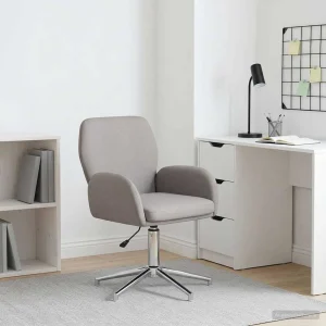 Chaise de bureau pivotante 54 x 58 x 90 cm taupe tissu – vue d’ensemble