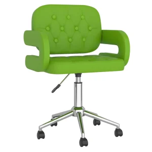 Chaise de bureau pivotante 58 x 50 x 87,5 cm vert similicuir – vue d’ensemble