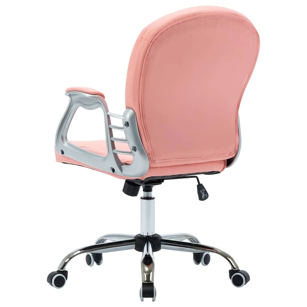 Chaise de bureau pivotante 58 x 61 x 101 cm rose similicuir – vue en situation