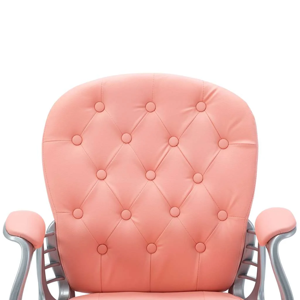Chaise de bureau pivotante 58 x 61 x 101 cm rose similicuir – vue de dessus