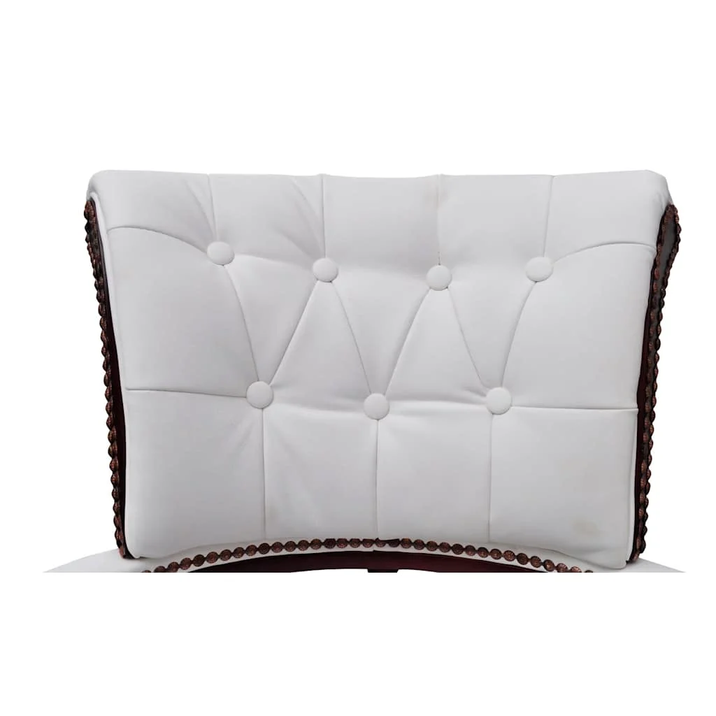 Chaise de bureau pivotante 62 x 50 x 104 cm blanc tissu – vue de détail
