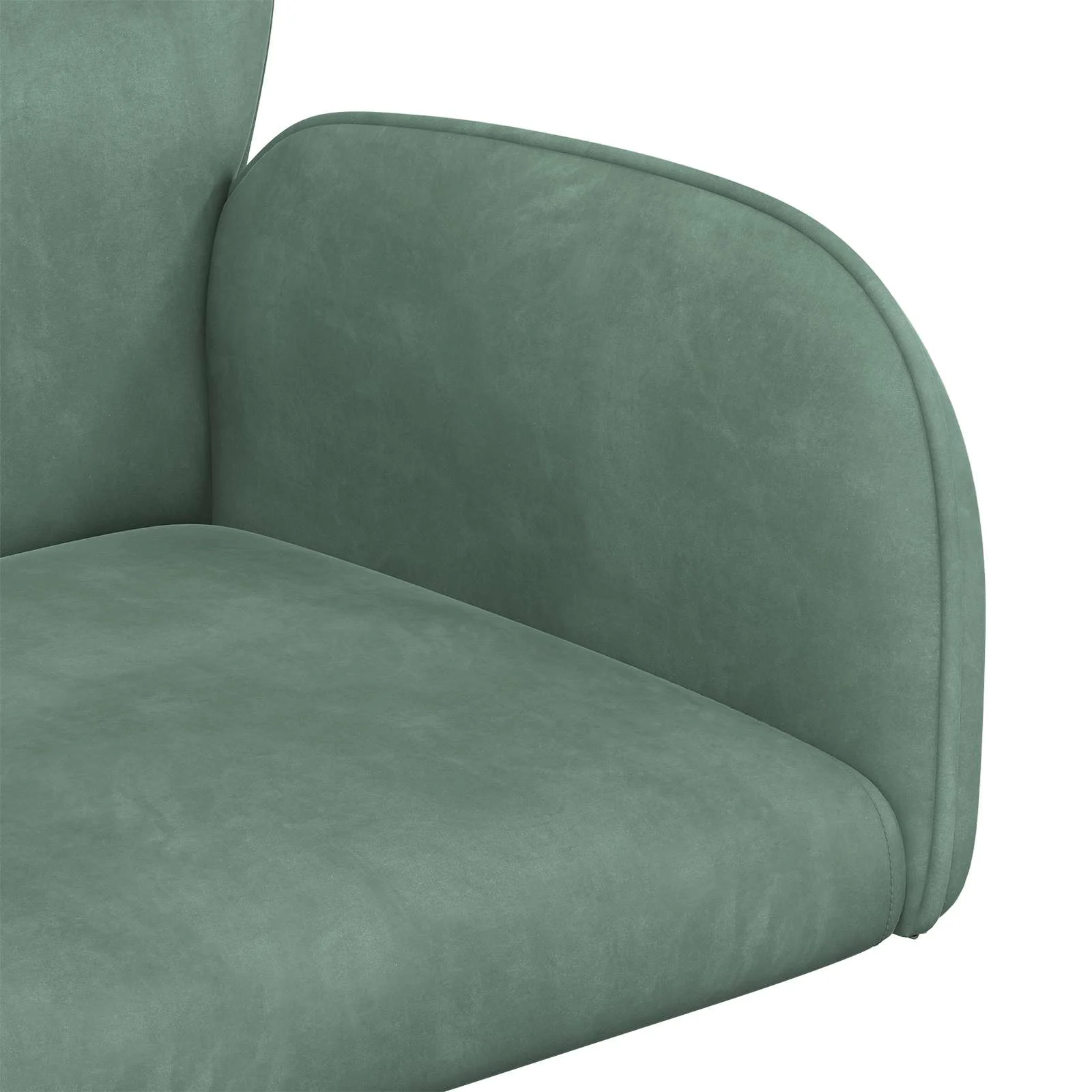 Chaise de bureau pivotante Mer 54 x 55 x 90 cm vert marin velours – vue de dessus