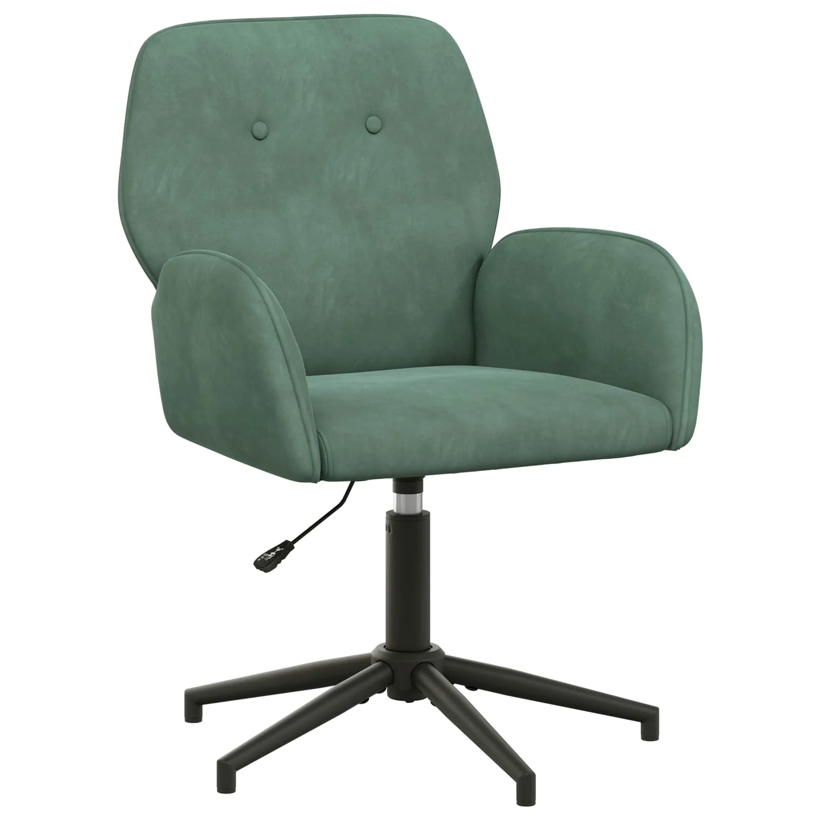 Chaise de bureau pivotante Mer 54 x 55 x 90 cm vert marin velours – vue de face