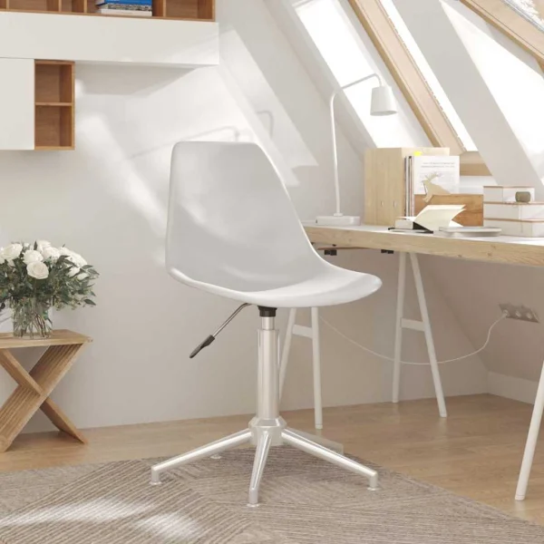 Chaise de bureau pivotante PP 46 x 59 x 82 cm blanc métal – vue d’ensemble