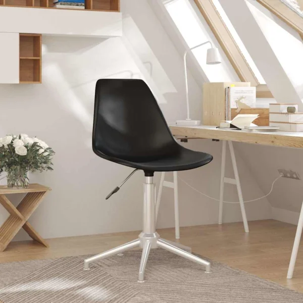 Chaise de bureau pivotante PP 46 x 59 x 82 cm noir métal – vue d’ensemble