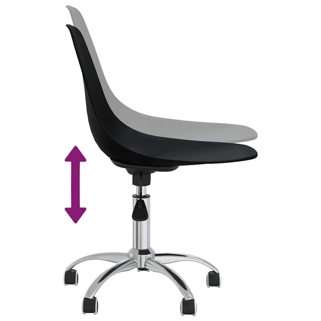 Chaise de bureau pivotante PP 46 x 59 x 88 cm noir métal – vue de dessus