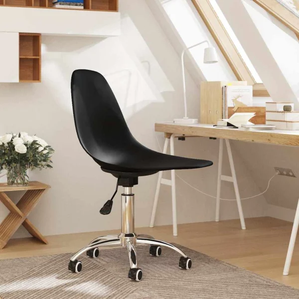 Chaise de bureau pivotante PP 46 x 59 x 88 cm noir métal – vue d’ensemble