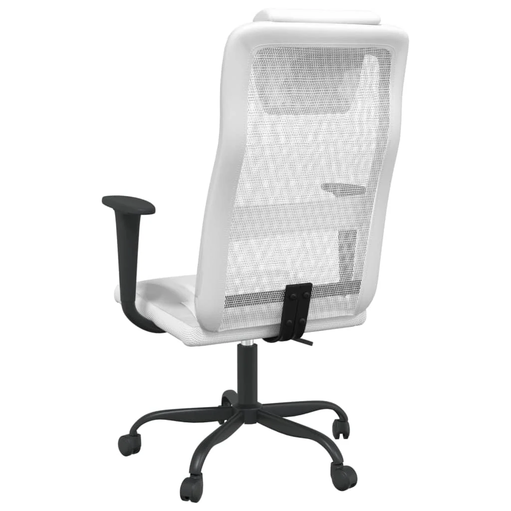 Chaise de bureau réglable en hauteur blanc contreplaqué – vue en situation