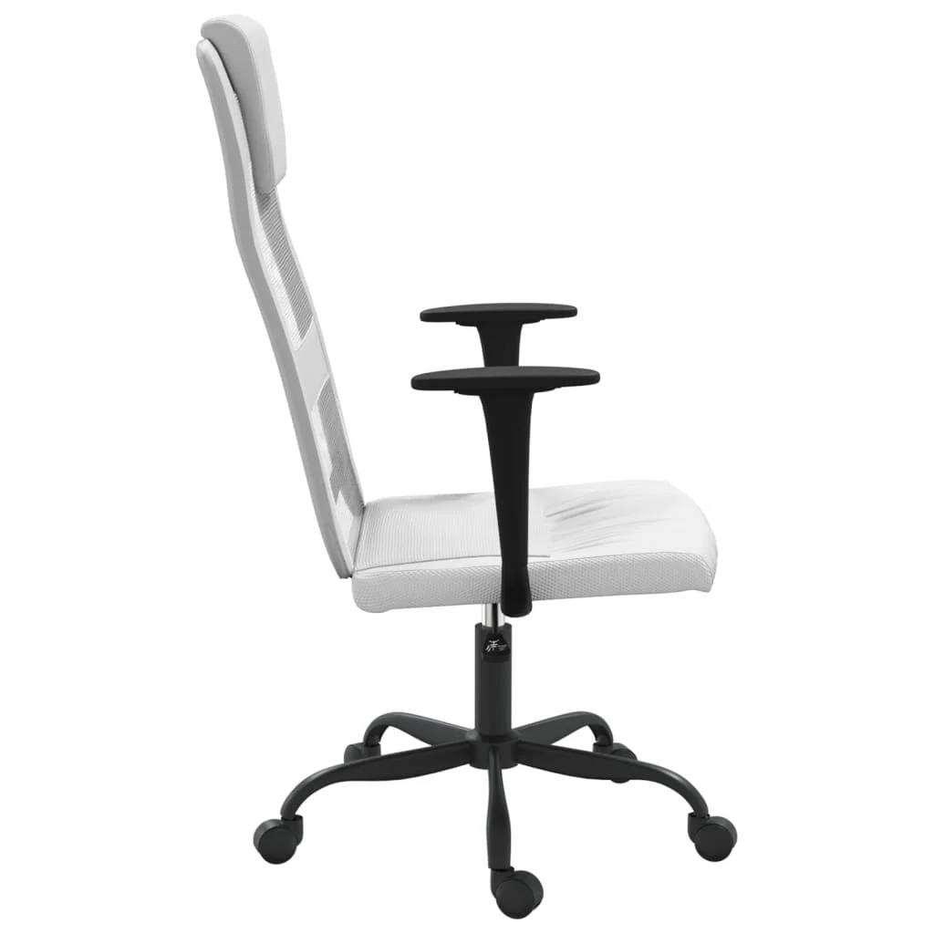 Chaise de bureau réglable en hauteur blanc contreplaqué – vue de détail