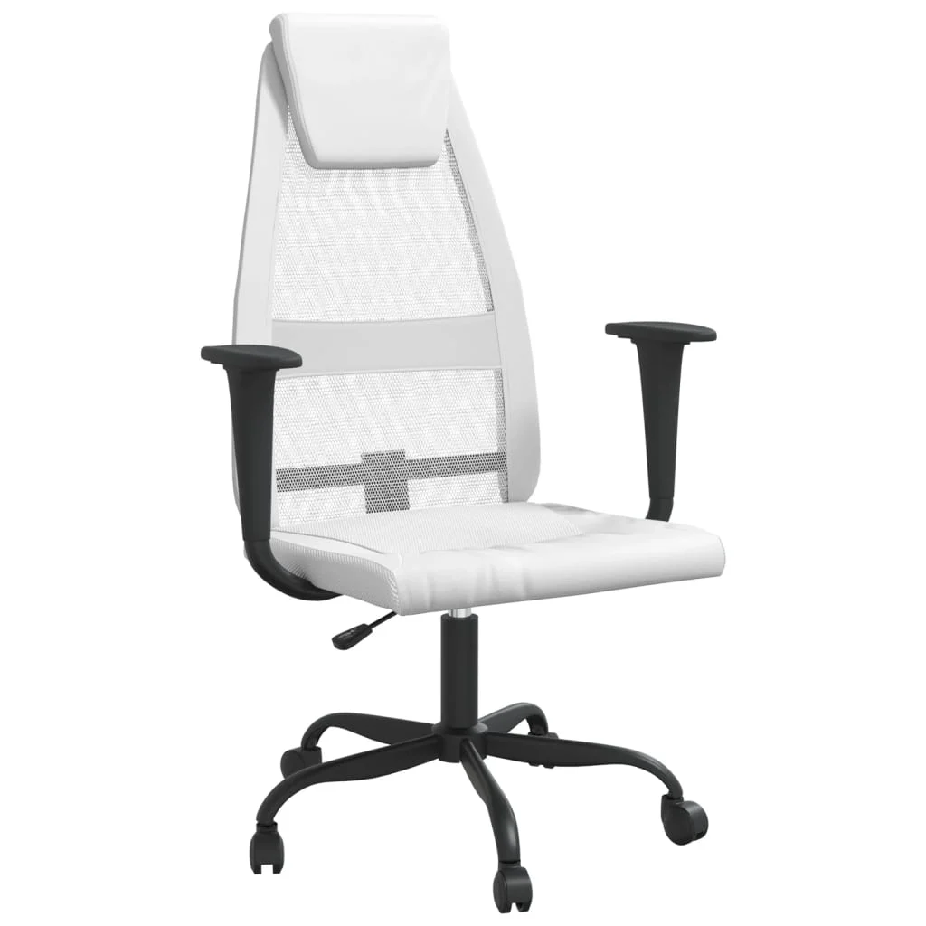 Chaise de bureau réglable en hauteur blanc contreplaqué – modèle 2 – vue de face