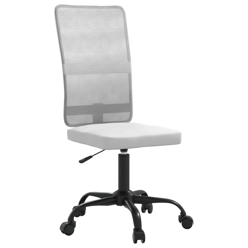 Chaise de bureau réglable en hauteur blanc maille – vue de face