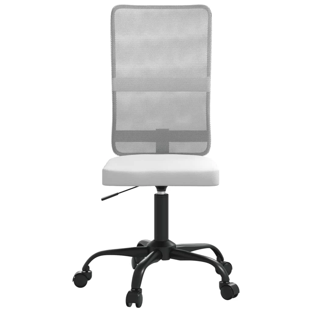 Chaise de bureau réglable en hauteur blanc maille – vue de côté