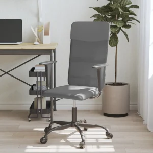 Chaise de bureau réglable en hauteur gris contreplaqué – vue d’ensemble