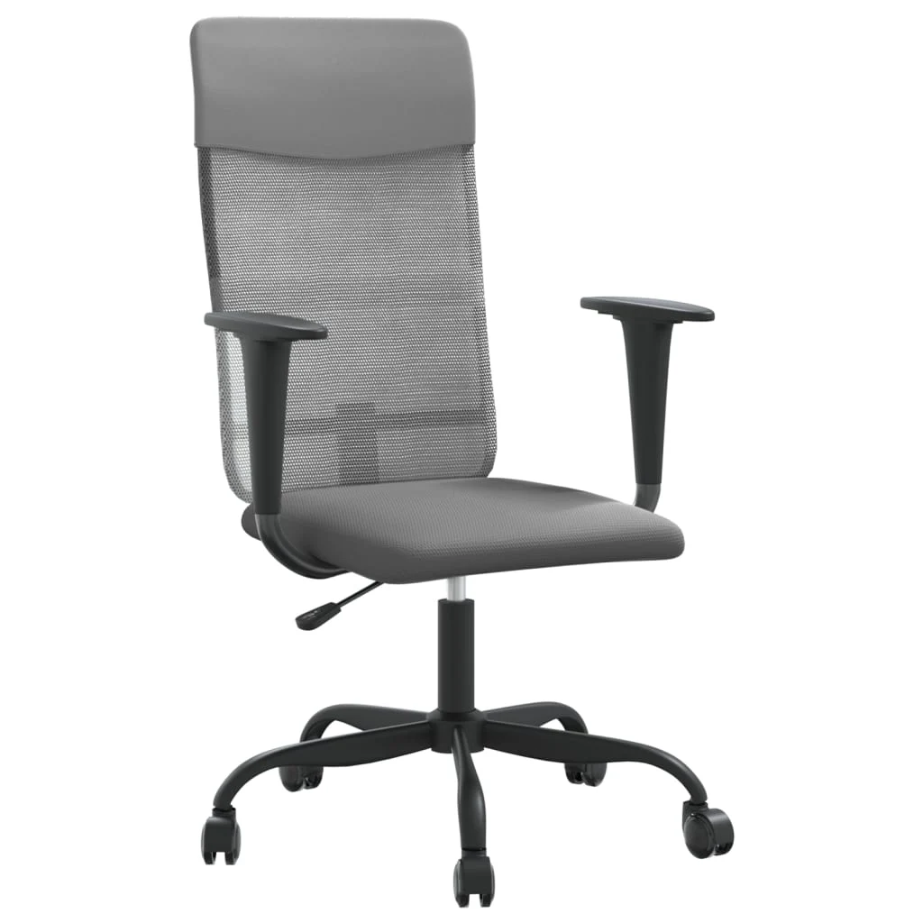 Chaise de bureau réglable en hauteur gris contreplaqué – vue de face