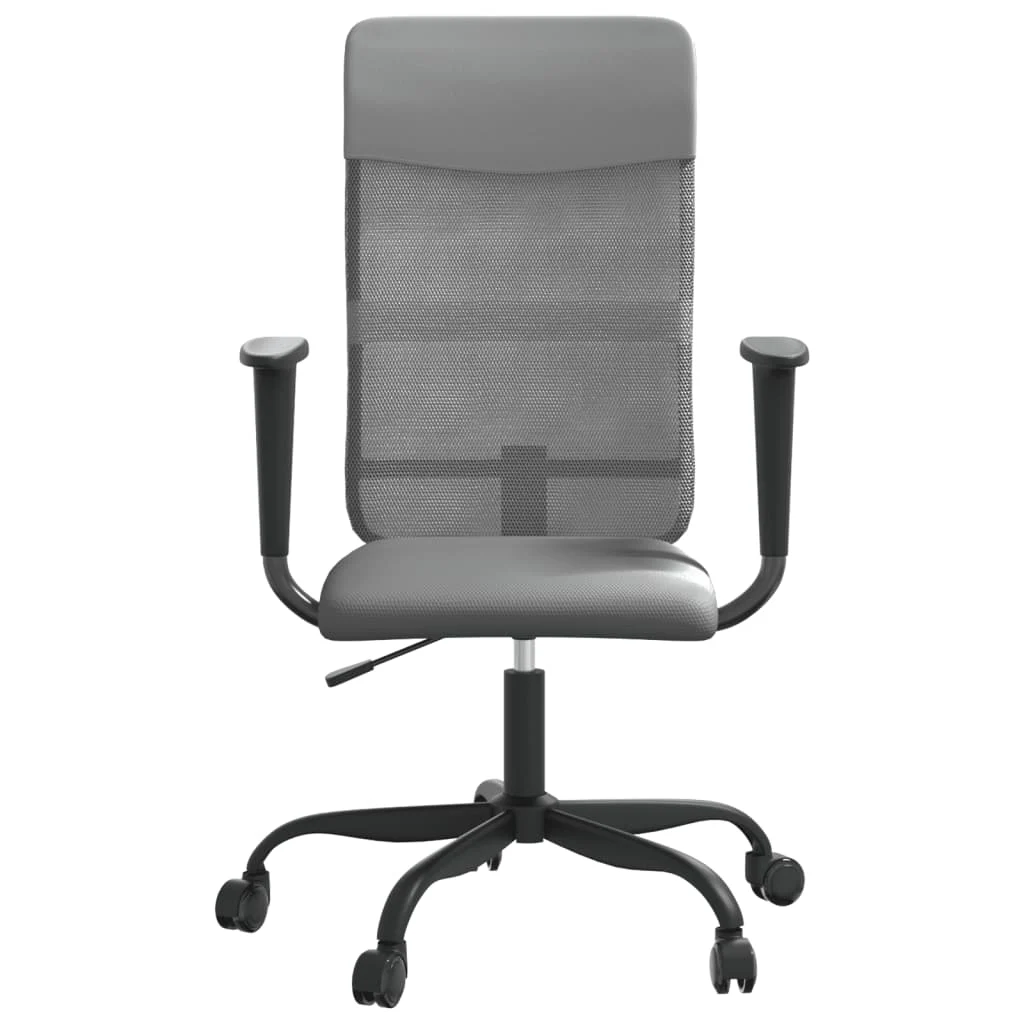 Chaise de bureau réglable en hauteur gris contreplaqué – vue de côté