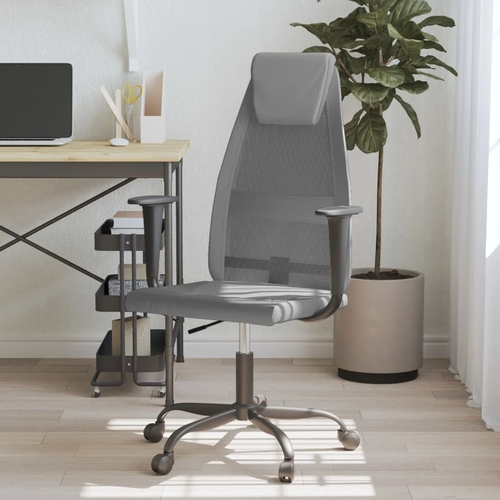 Chaise de bureau réglable en hauteur gris contreplaqué – modèle 3 – vue d’ensemble