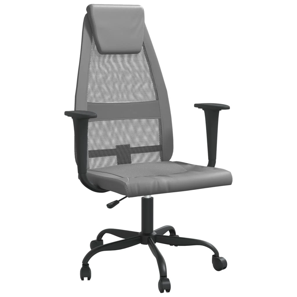 Chaise de bureau réglable en hauteur gris contreplaqué – modèle 3 – vue de face