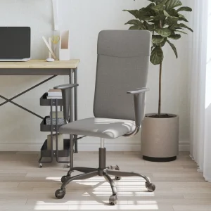 Chaise de bureau réglable en hauteur gris foncé tissu – vue d’ensemble