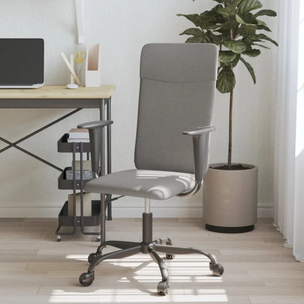 Chaise de bureau réglable en hauteur gris foncé tissu – vue d’ensemble
