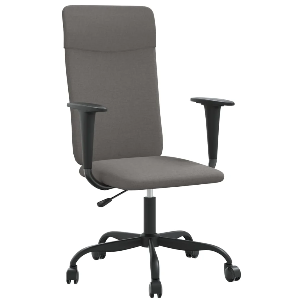 Chaise de bureau réglable en hauteur gris foncé tissu – vue de face