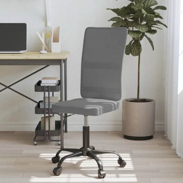 Chaise de bureau réglable en hauteur gris maille – vue d’ensemble