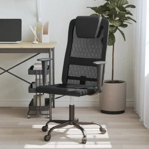 Chaise de bureau réglable en hauteur noir contreplaqué – modèle 2 – vue d’ensemble