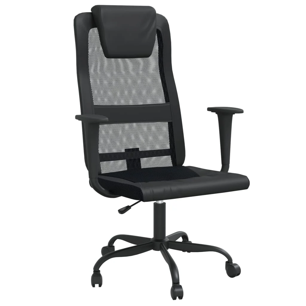 Chaise de bureau réglable en hauteur noir contreplaqué – modèle 2 – vue de face