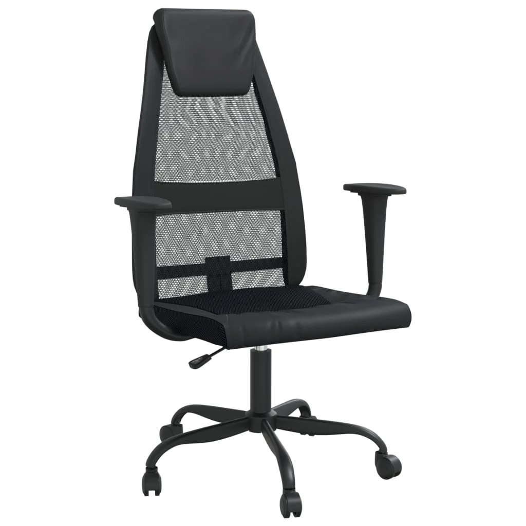 Chaise de bureau réglable en hauteur noir contreplaqué – modèle 3 – vue de face