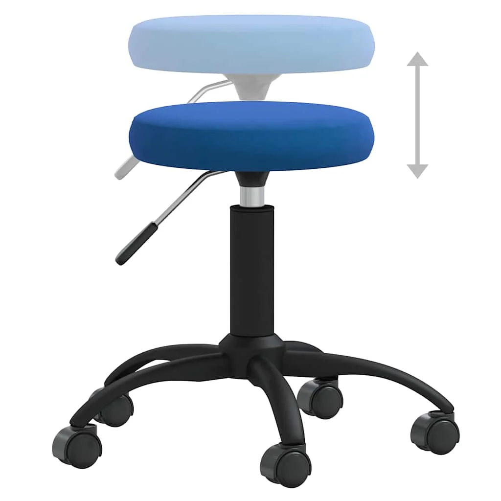 Chaise pivotante de bureau 31 x 54 x 54 cm bleu velours – vue de dessus