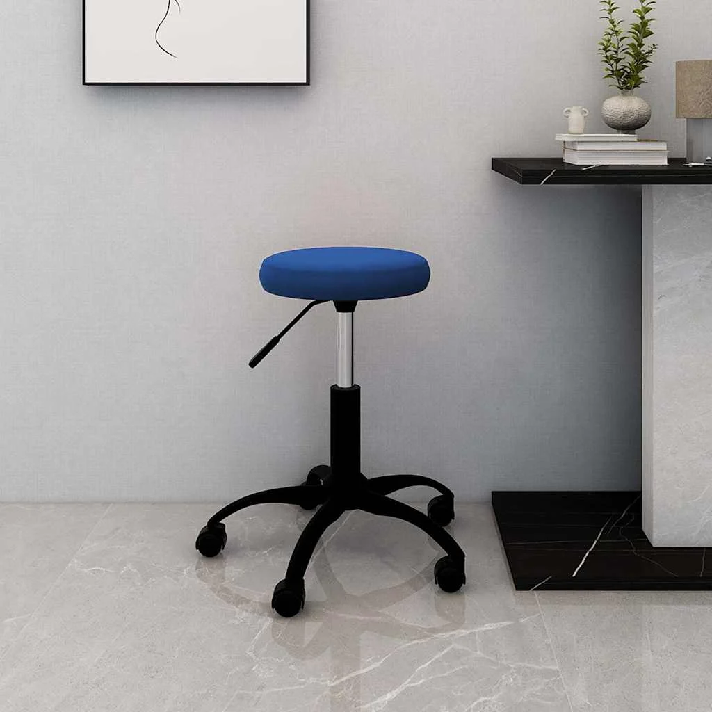 Chaise pivotante de bureau 31 x 54 x 54 cm bleu velours – vue d’ensemble