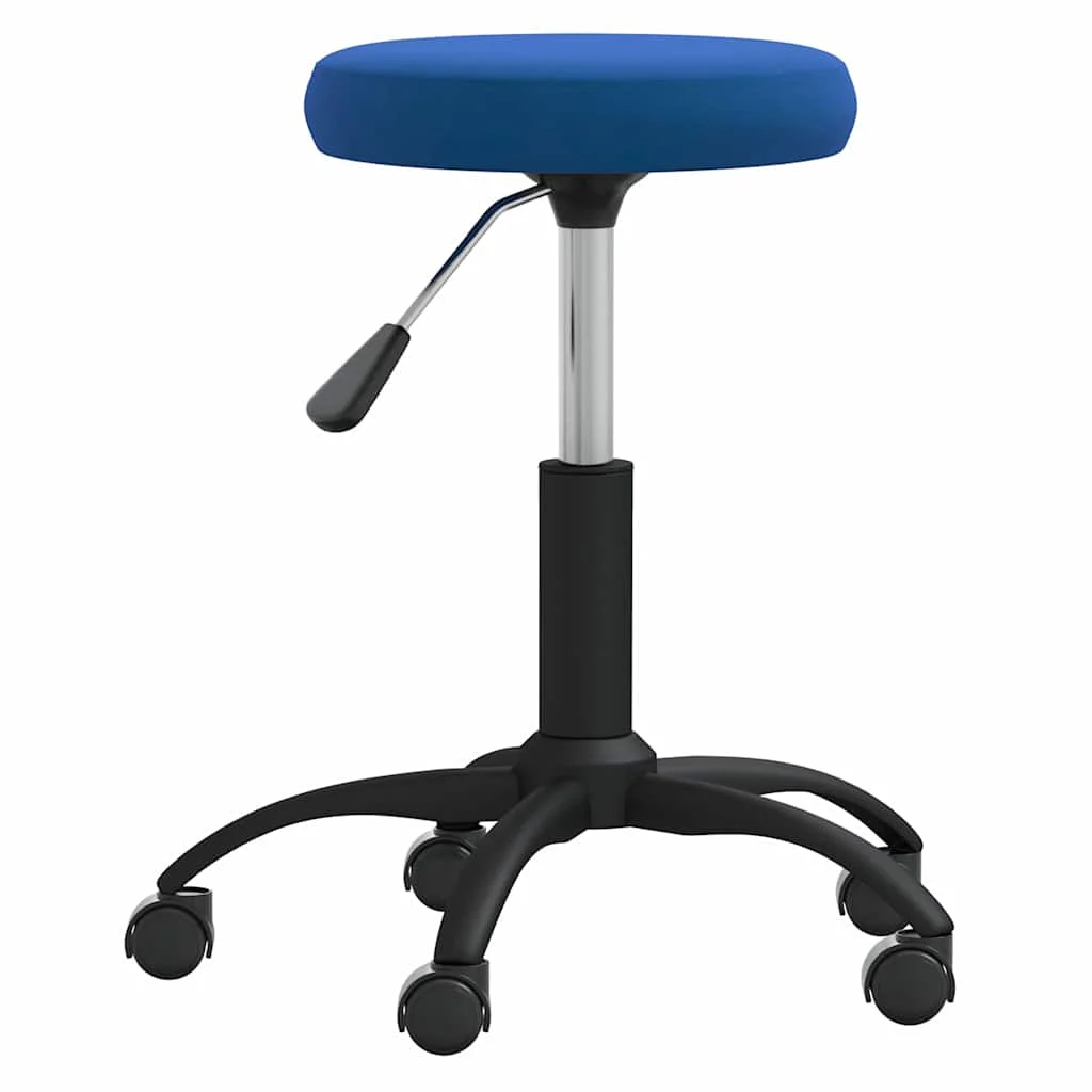 Chaise pivotante de bureau 31 x 54 x 54 cm bleu velours – vue de côté