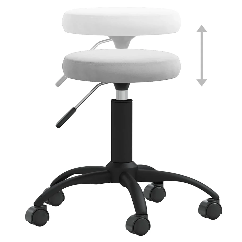 Chaise pivotante de bureau 31 x 54 x 54 cm gris clair velours – vue de dessus
