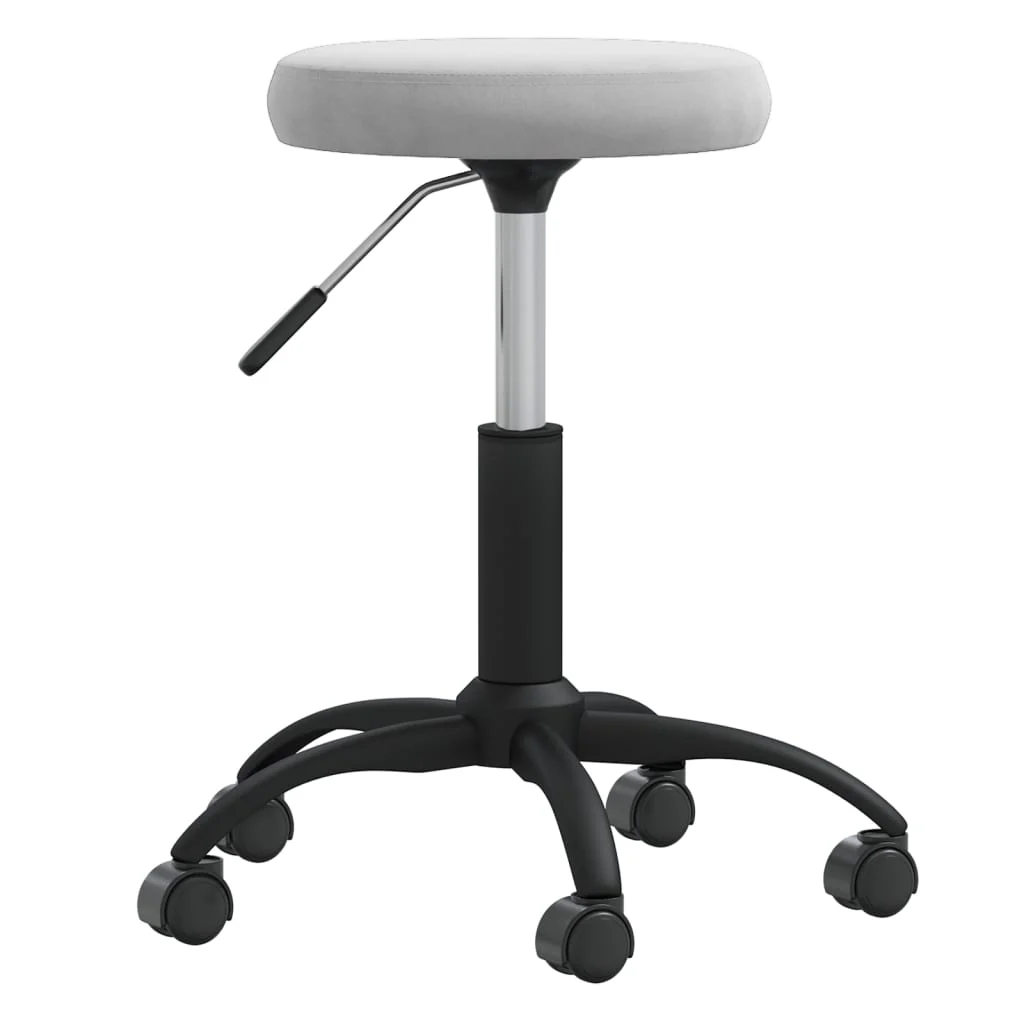 Chaise pivotante de bureau 31 x 54 x 54 cm gris clair velours – vue de face