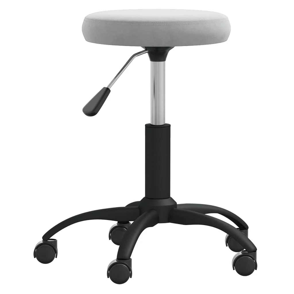 Chaise pivotante de bureau 31 x 54 x 54 cm gris clair velours – vue de côté