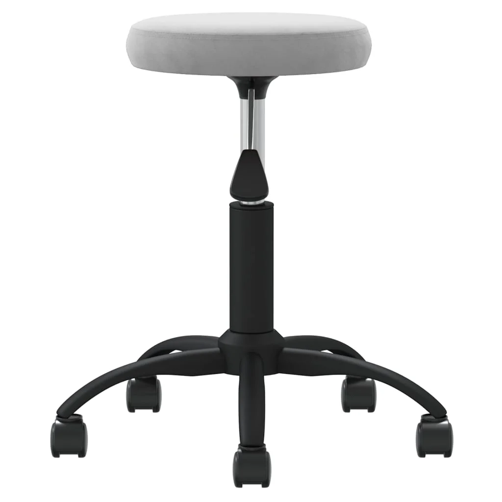 Chaise pivotante de bureau 31 x 54 x 54 cm gris clair velours – vue de détail