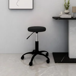 Chaise pivotante de bureau 31 x 54 x 54 cm noir velours – vue d’ensemble