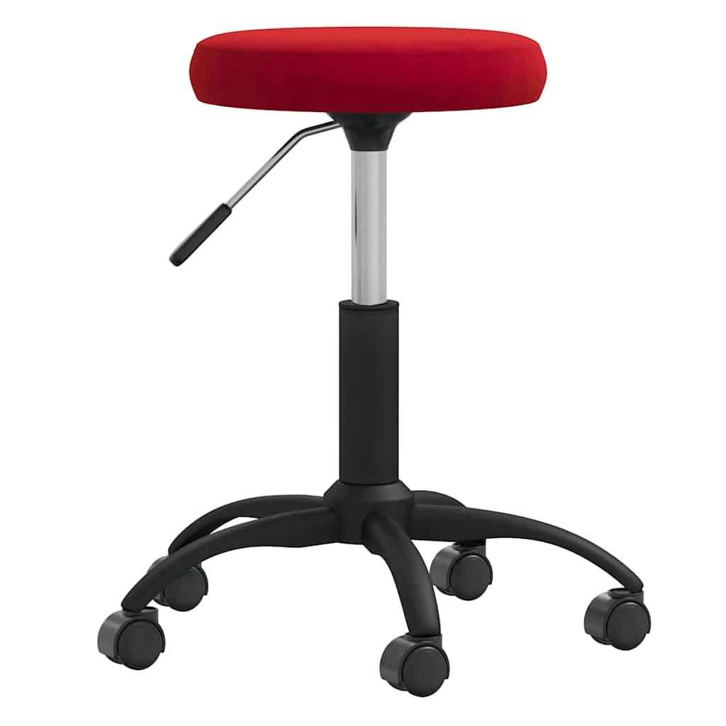 Chaise pivotante de bureau 31 x 54 x 54 cm rouge bordeaux velours – vue de face