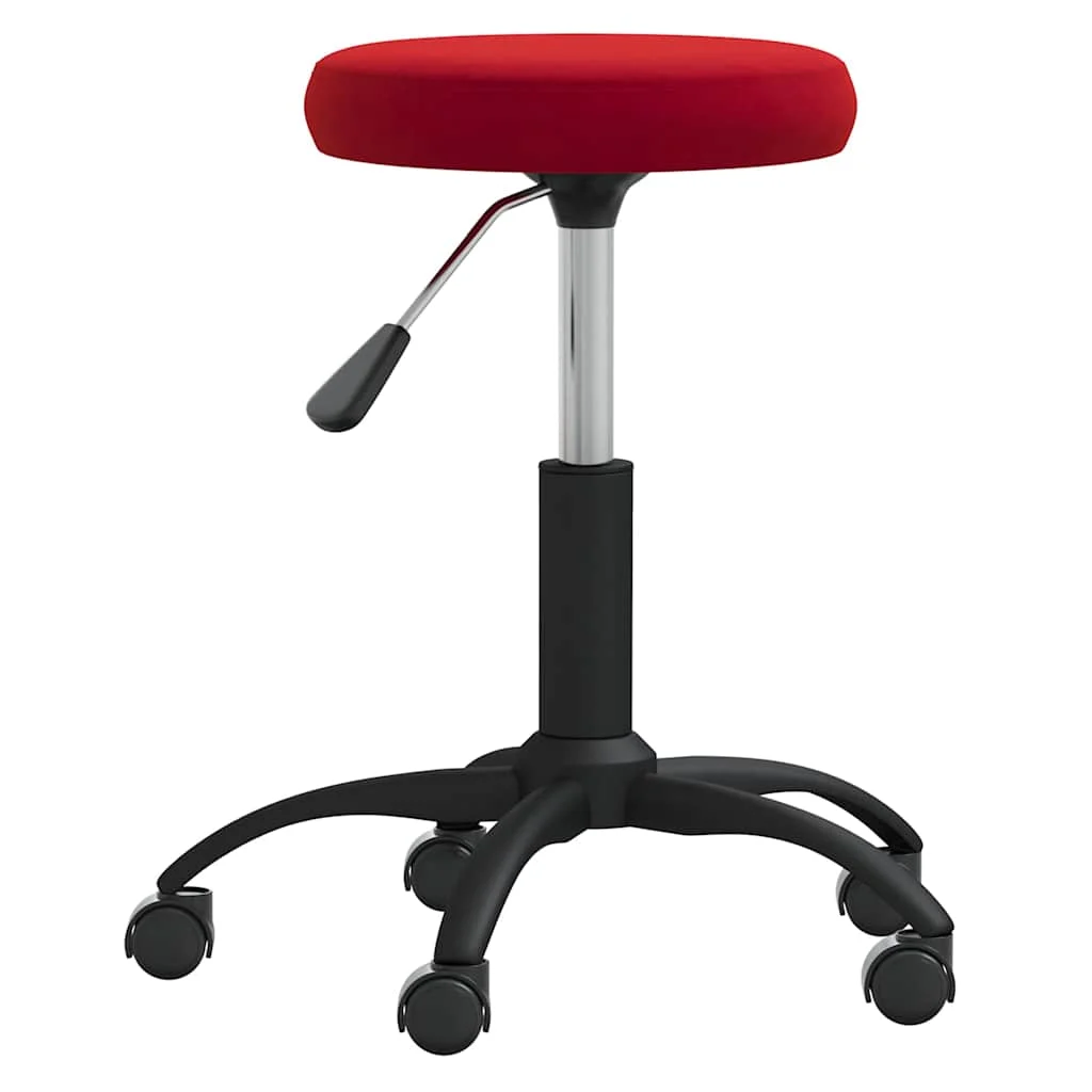 Chaise pivotante de bureau 31 x 54 x 54 cm rouge bordeaux velours – vue de côté