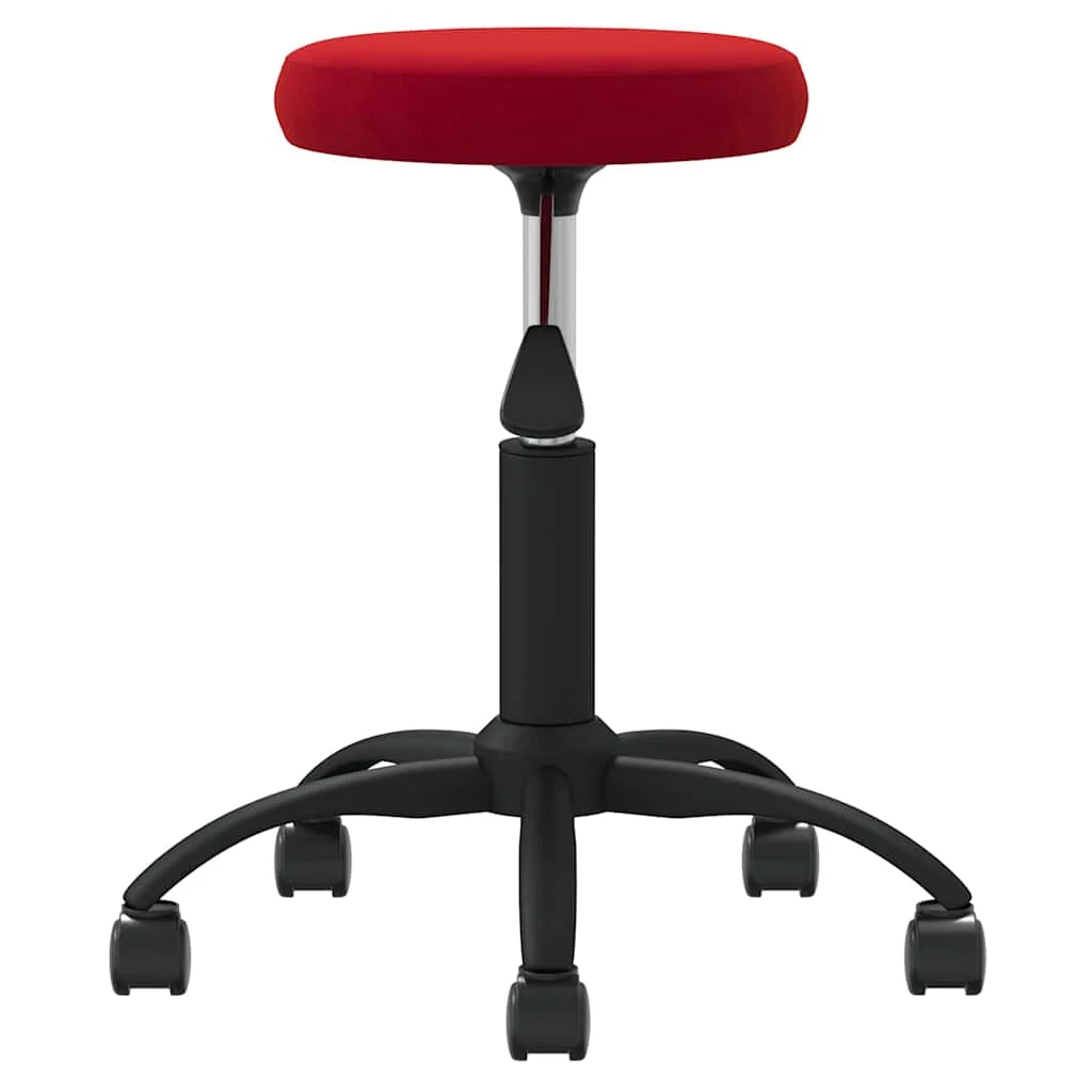 Chaise pivotante de bureau 31 x 54 x 54 cm rouge bordeaux velours – vue de détail