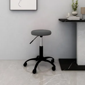 Chaise pivotante de bureau 31 x 54 cm gris foncé velours – vue d’ensemble