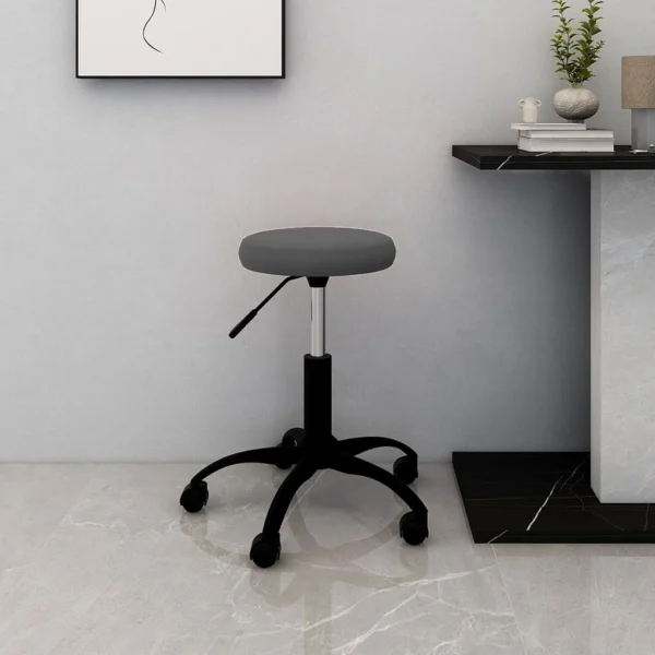Chaise pivotante de bureau 31 x 54 cm gris foncé velours – vue d’ensemble