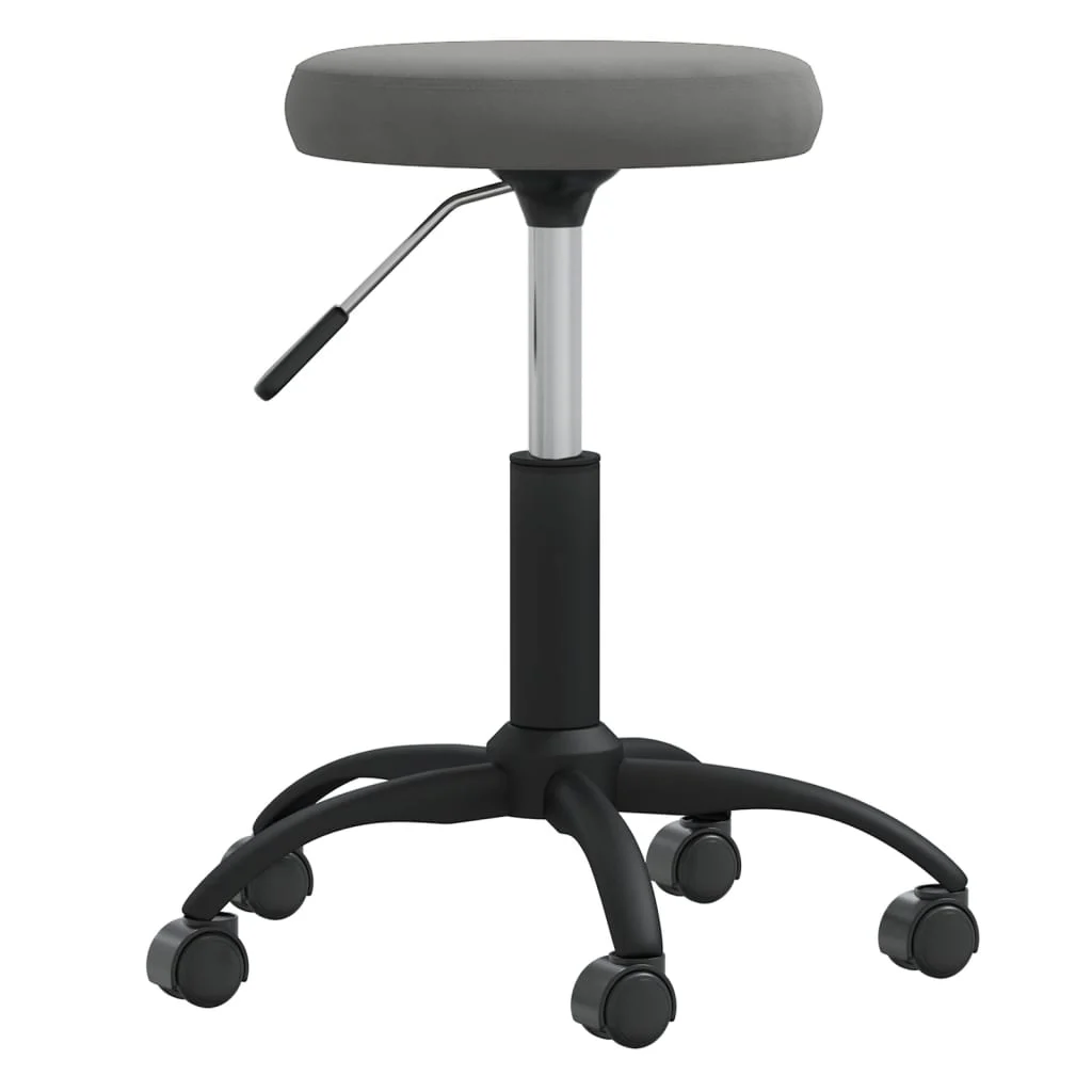 Chaise pivotante de bureau 31 x 54 cm gris foncé velours – vue de face