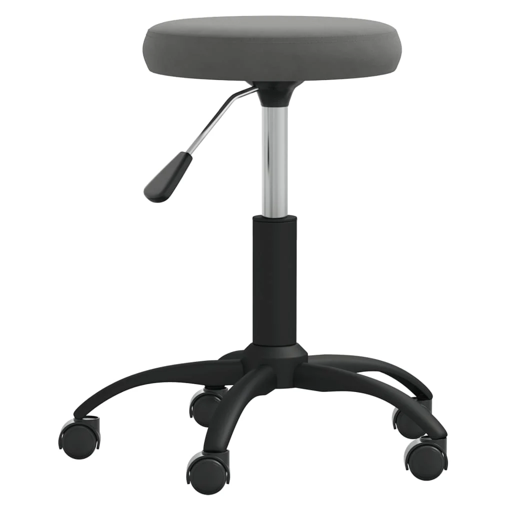 Chaise pivotante de bureau 31 x 54 cm gris foncé velours – vue de côté