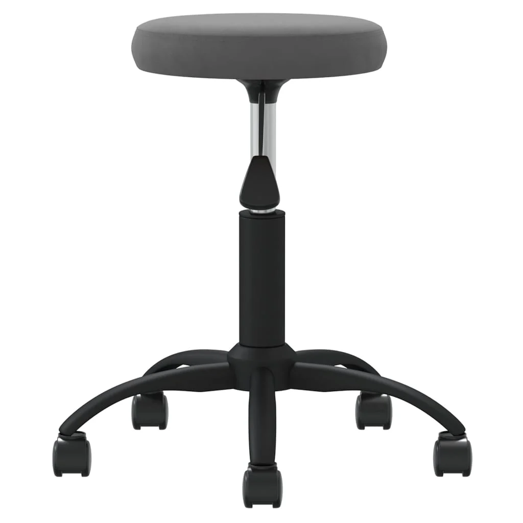 Chaise pivotante de bureau 31 x 54 cm gris foncé velours – vue de détail