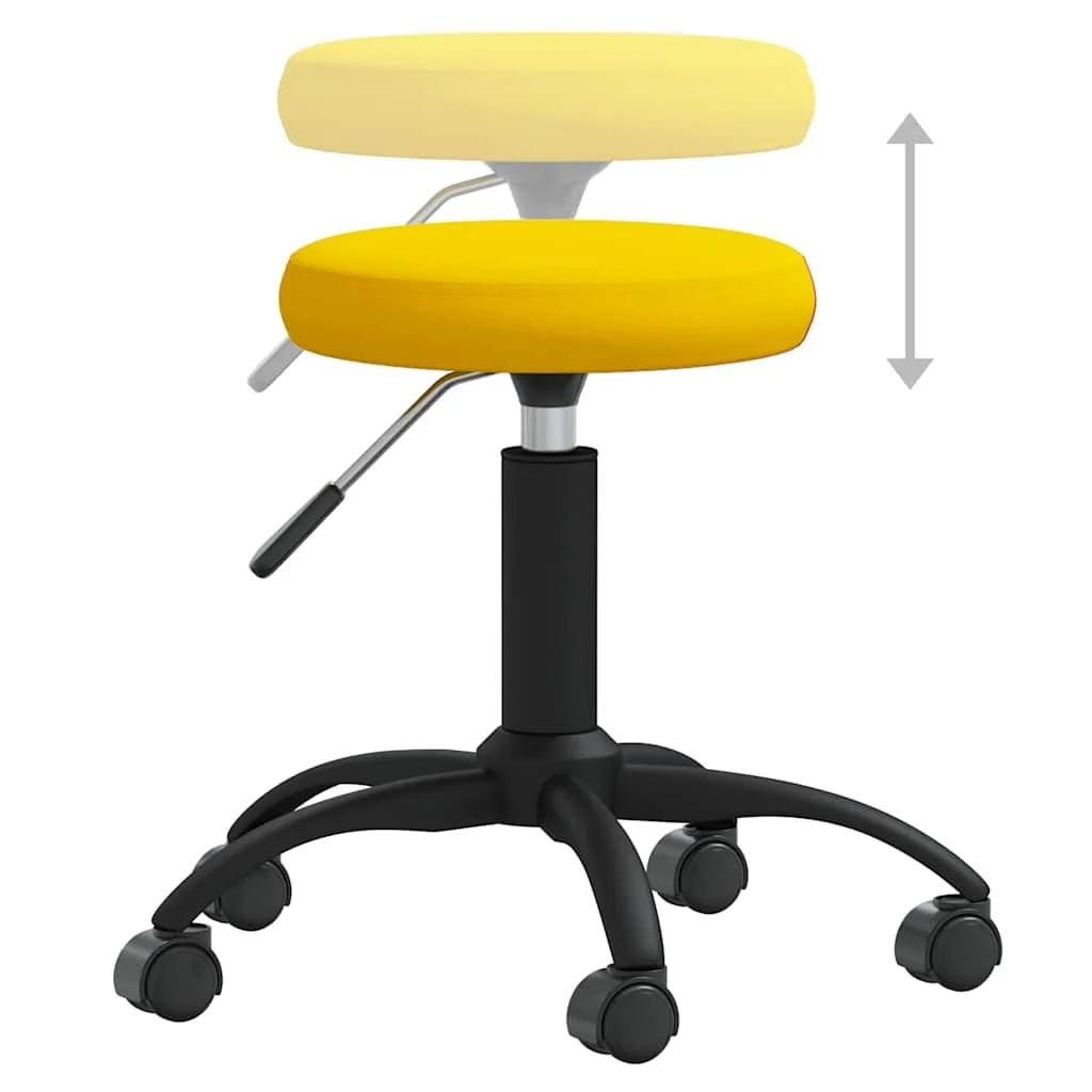 Chaise pivotante de bureau 31 x 54 cm jaune moutarde velours – vue de dessus