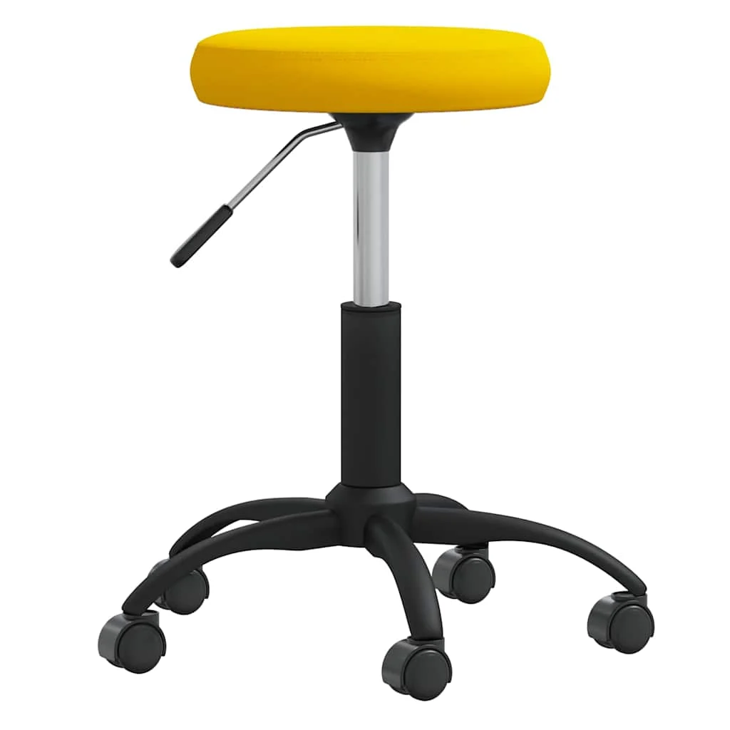 Chaise pivotante de bureau 31 x 54 cm jaune moutarde velours – vue de face